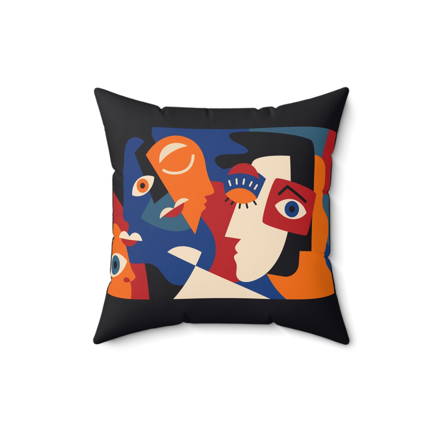 Unseen Impact Abstract Faces Spun Polyester Square Pillow