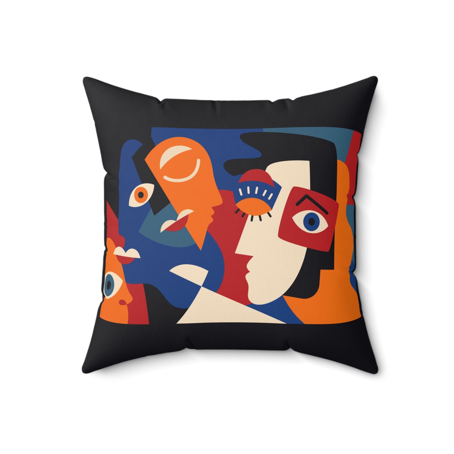 Unseen Impact Abstract Faces Spun Polyester Square Pillow