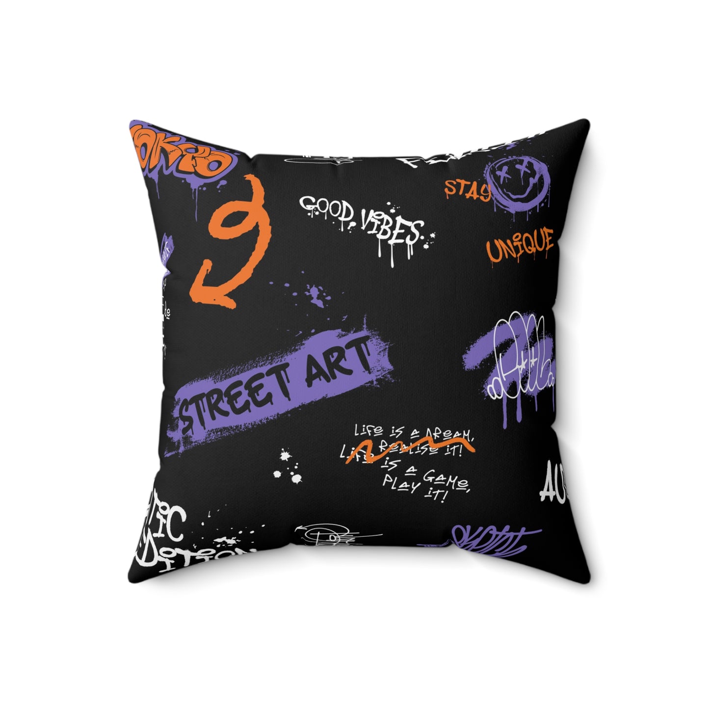 Street Art Urban Graffiti Spun Polyester Square Pillow