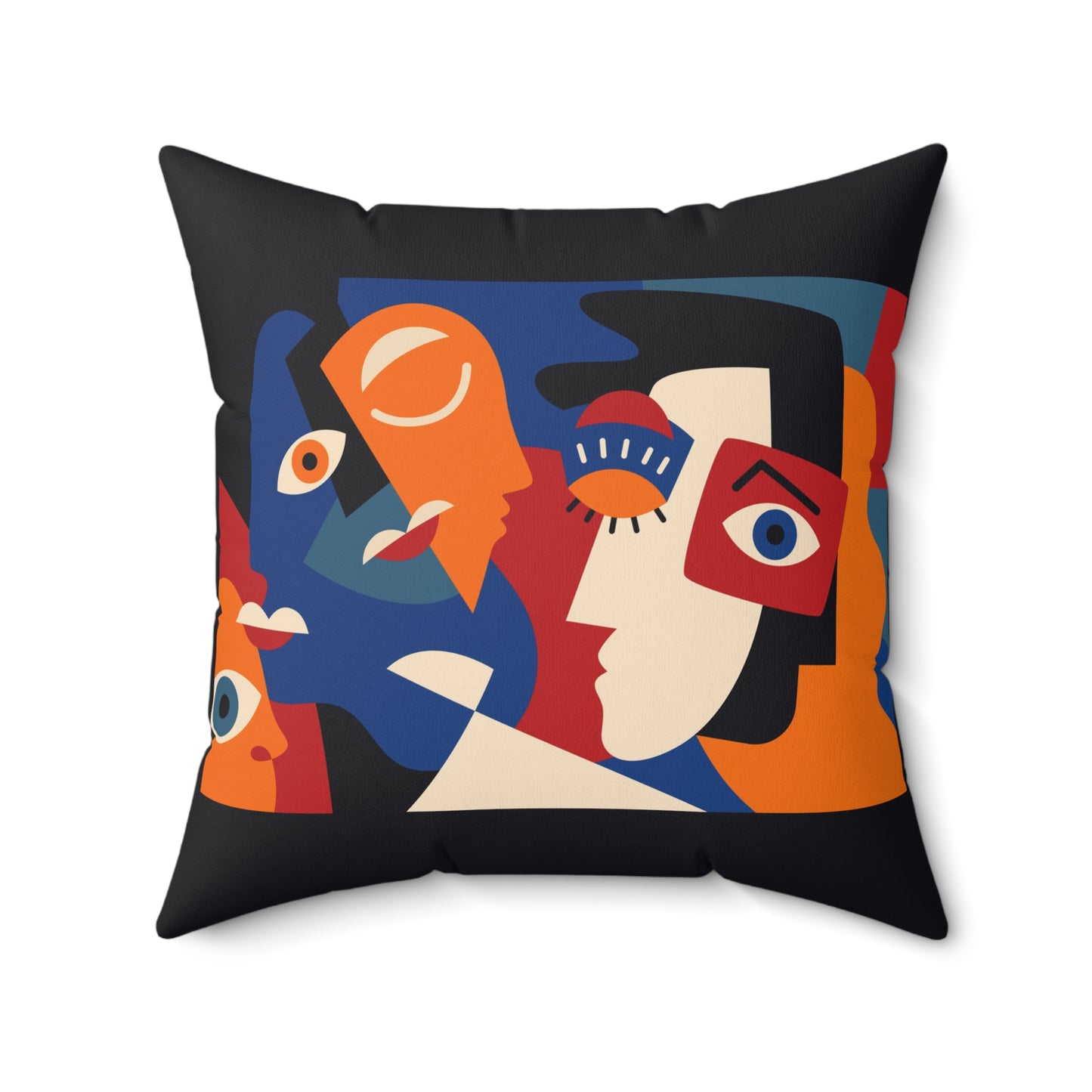 Unseen Impact Abstract Faces Spun Polyester Square Pillow