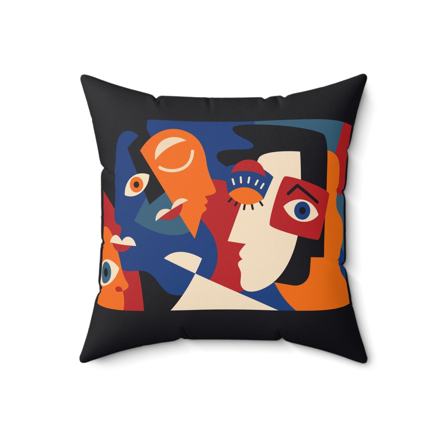 Unseen Impact Abstract Faces Spun Polyester Square Pillow