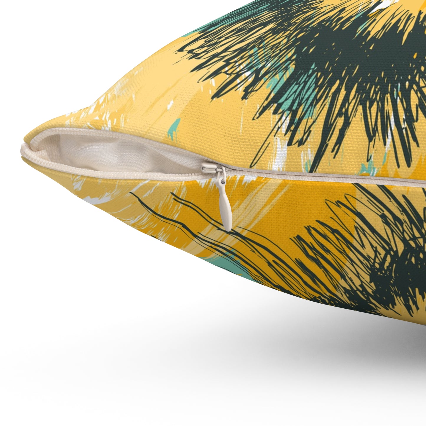 Tiger Abstract Floral Fusion Spun Polyester Square Pillow
