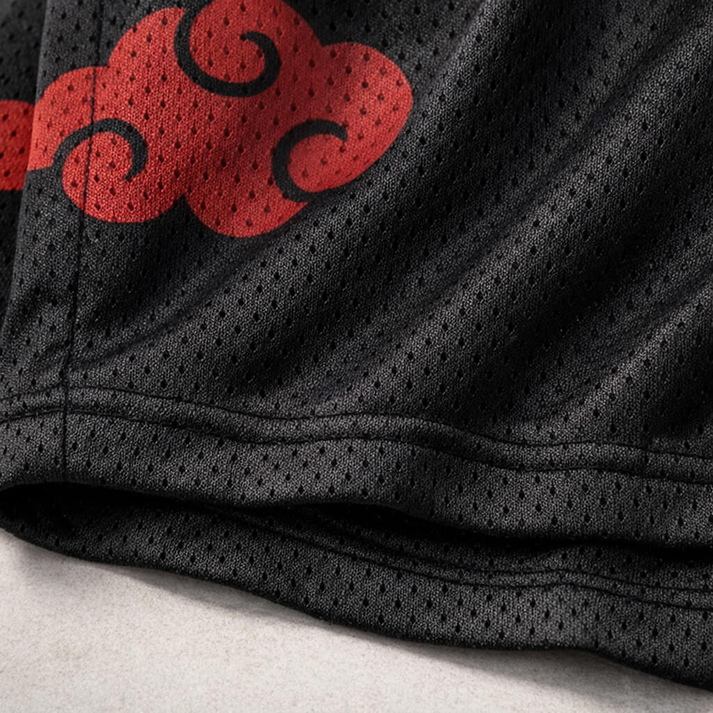 Akatsuki Naruto Kanji Mesh-Shorts