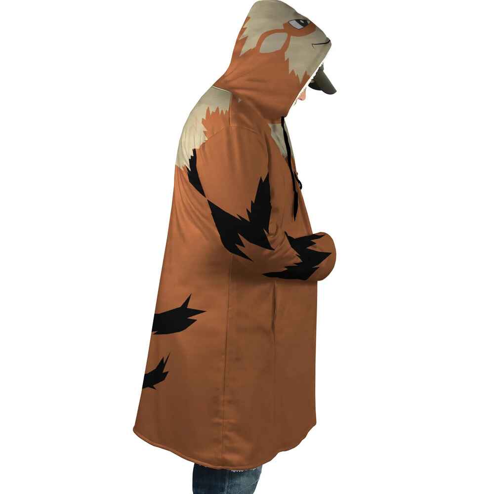 Pokemon Arcanine Pattern Hooded Cloak Coat