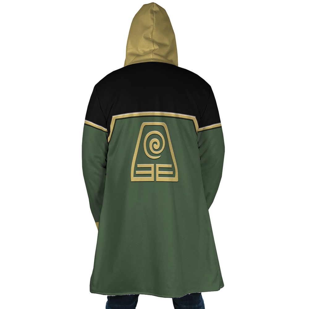 Avatar Earth Kingdom Inspired Fleece Hooded Cloak Coat