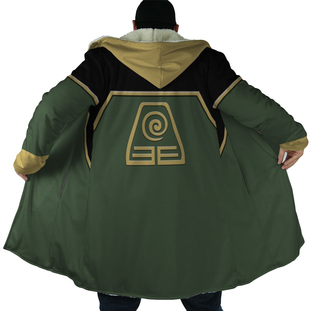 Avatar Earth Kingdom Inspired Fleece Hooded Cloak Coat