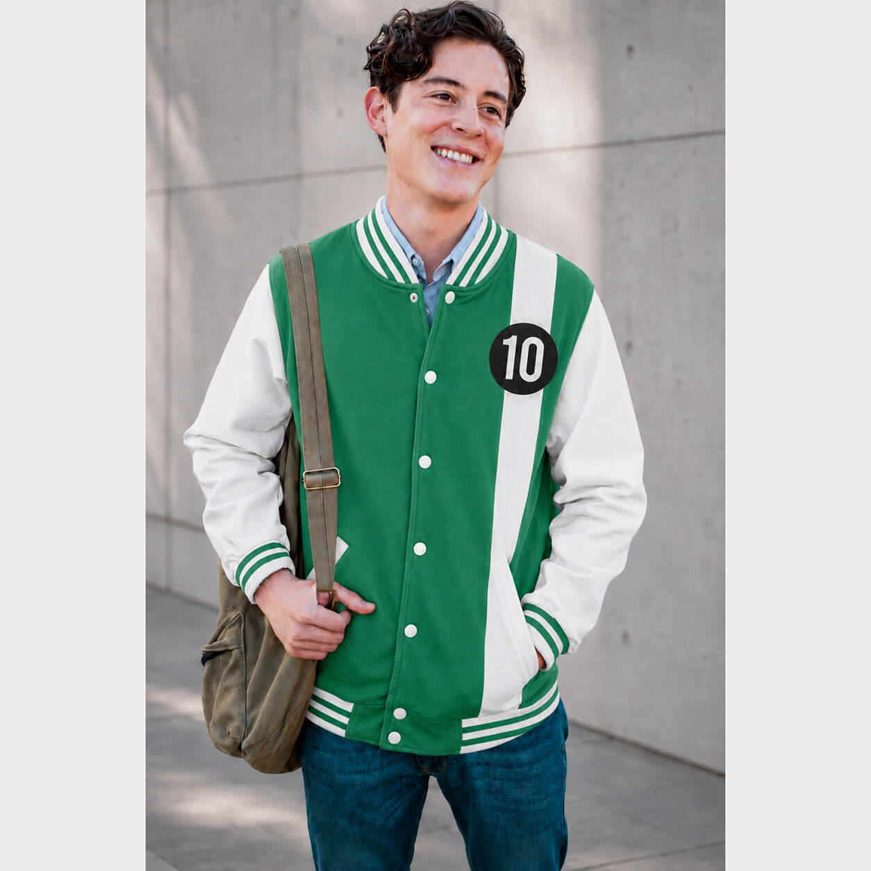 Ben Classic Green Varsity Baseball Jacket