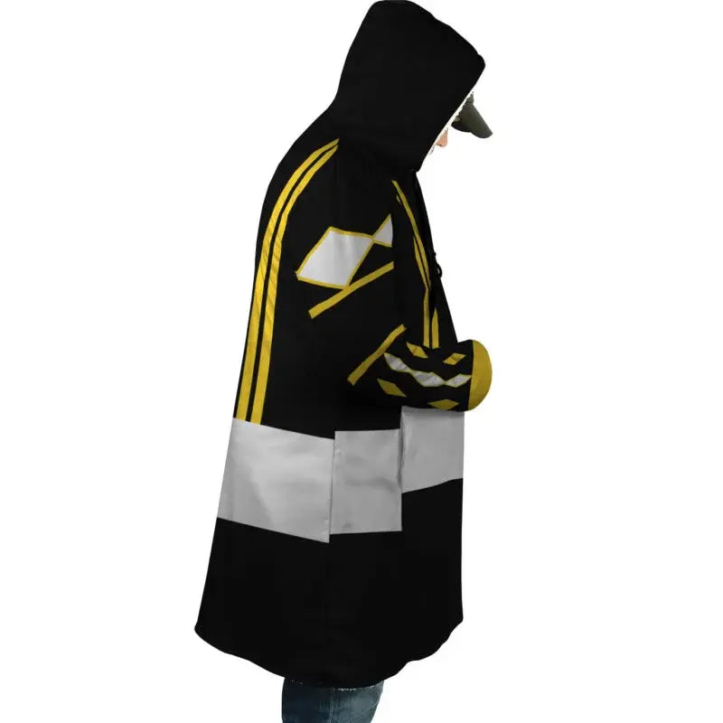 Ninjetti Mighty Morphin Black Power Ranger Hooded Cloak Coat