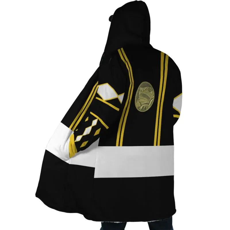 Ninjetti Mighty Morphin Black Power Ranger Hooded Cloak Coat