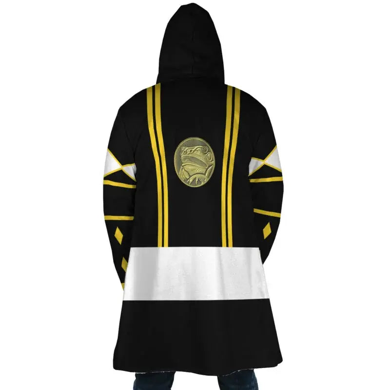 Ninjetti Mighty Morphin Black Power Ranger Hooded Cloak Coat