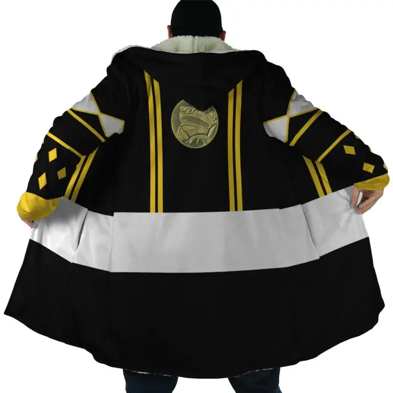 Ninjetti Mighty Morphin Black Power Ranger Hooded Cloak Coat