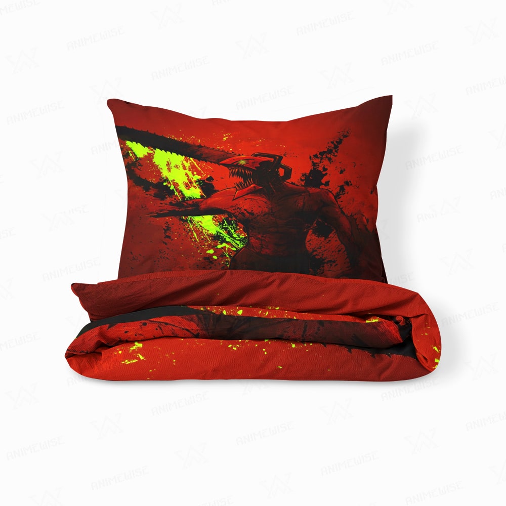 Denji Chainsaw Devil Blood Bath Comforter Set