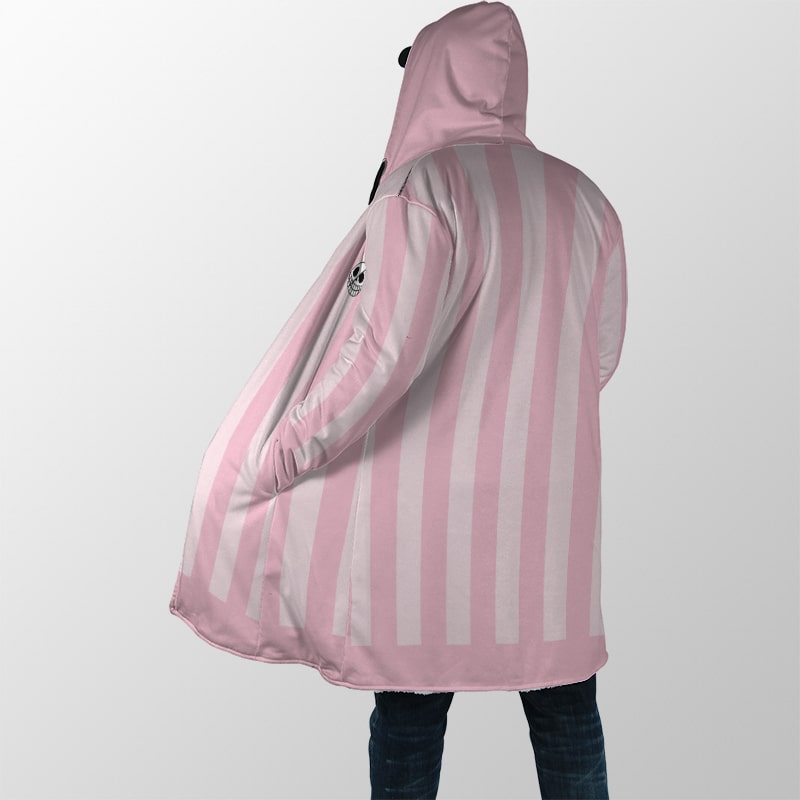 Doflamingo Joker Classic Stripes One Piece Hooded Cloak Coat