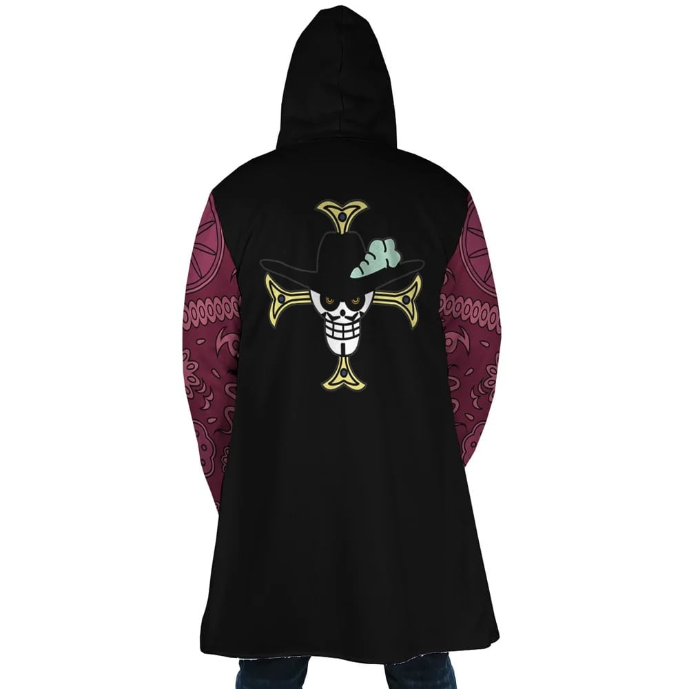 Dracule Mihawk Emblem One Piece Hooded Cloak Coat