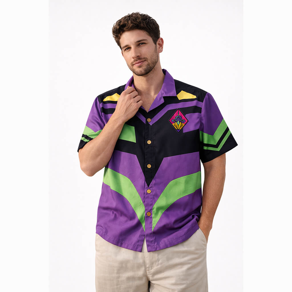 Eva-01 Neon Genesis Evengelion Button Up Shirt