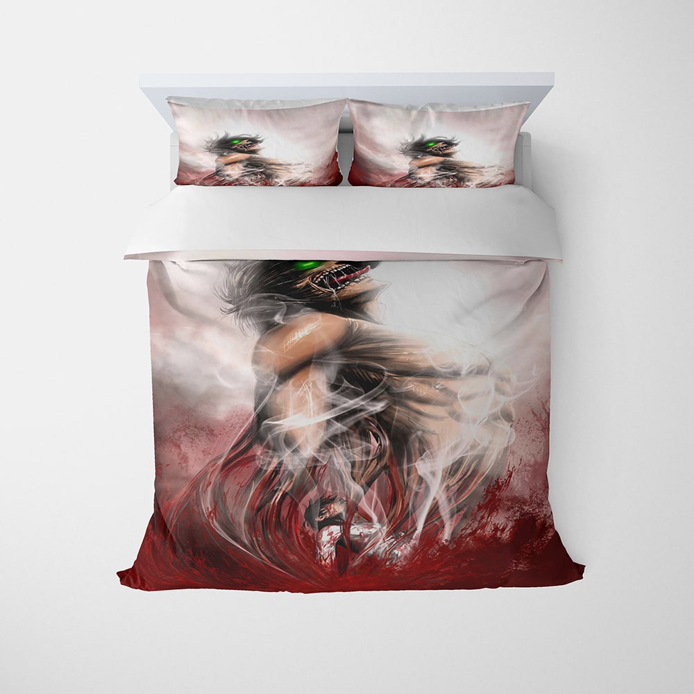 Eren Attack Titan Transformation Blood Brushed Comforter Set
