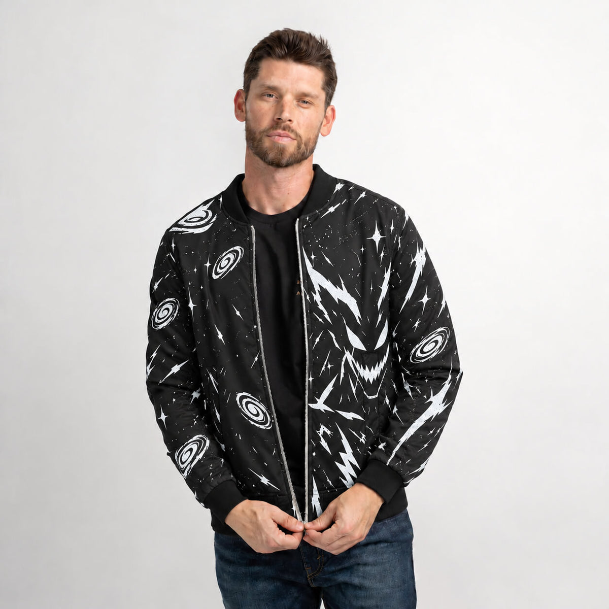 Garou Monochrome Bomber Jacket