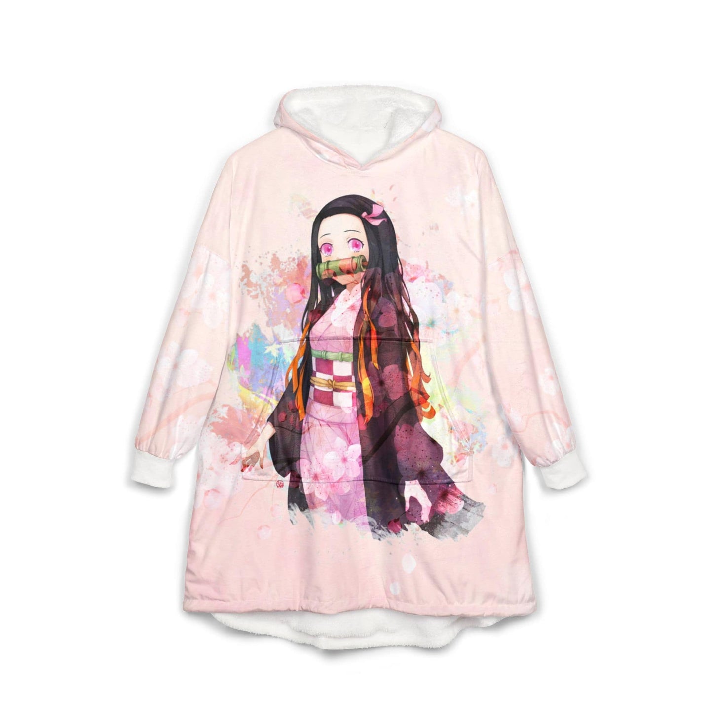 Half Demon Sakura Floral Blend Blanket Hoodie