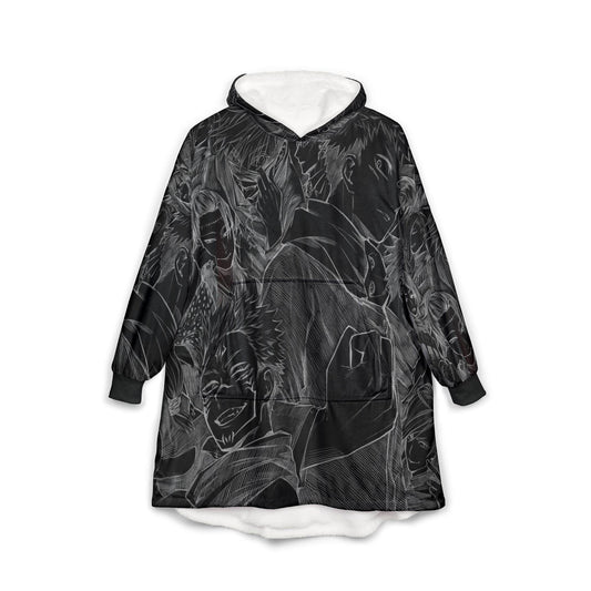 JJK All Curses Sketch Oversized Blanket Hoodie