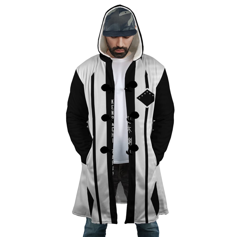Kenpachi Zaraki Bleach Hooded Cloak Coat