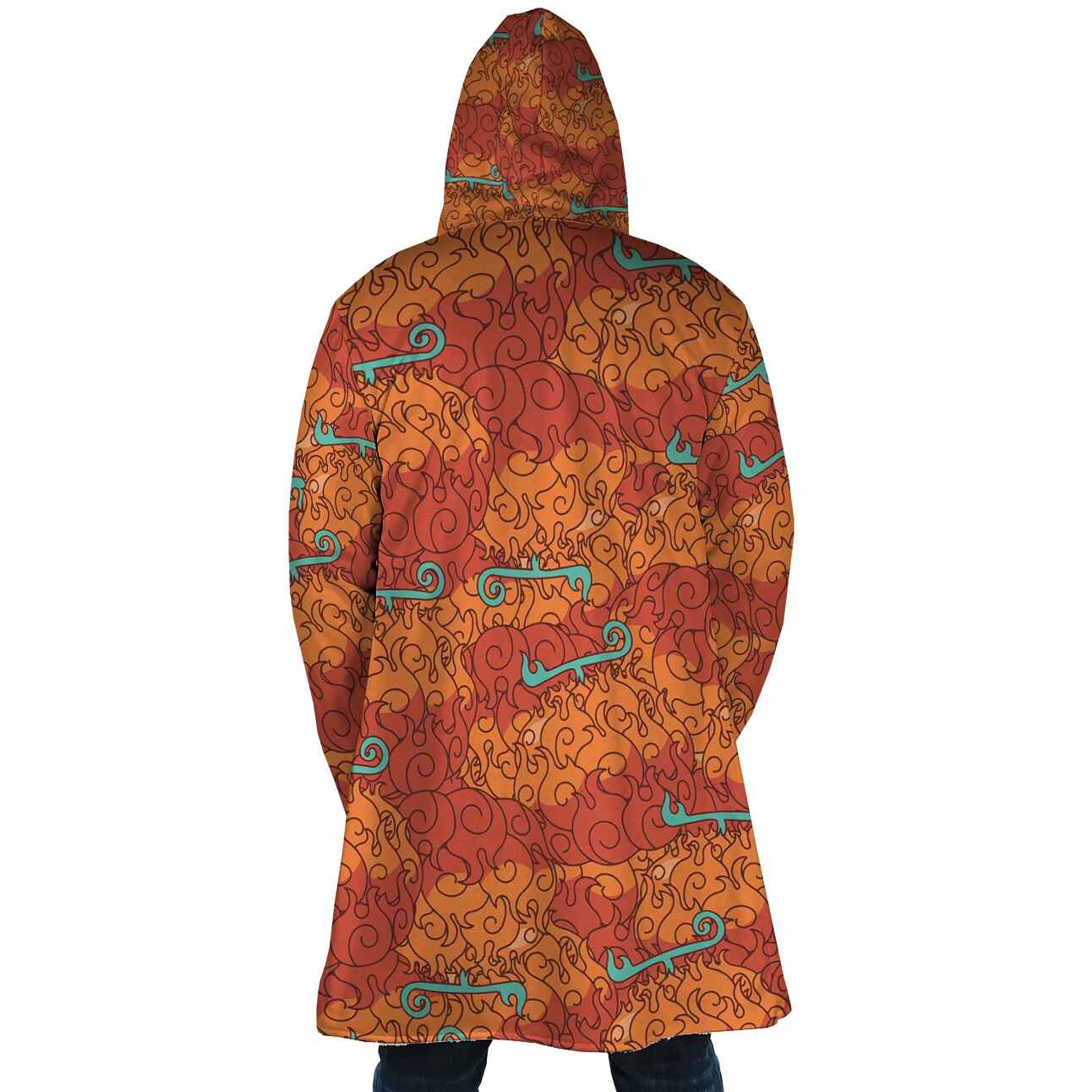 Mera Mera Devil Fruit One Piece Hooded Cloak Coat
