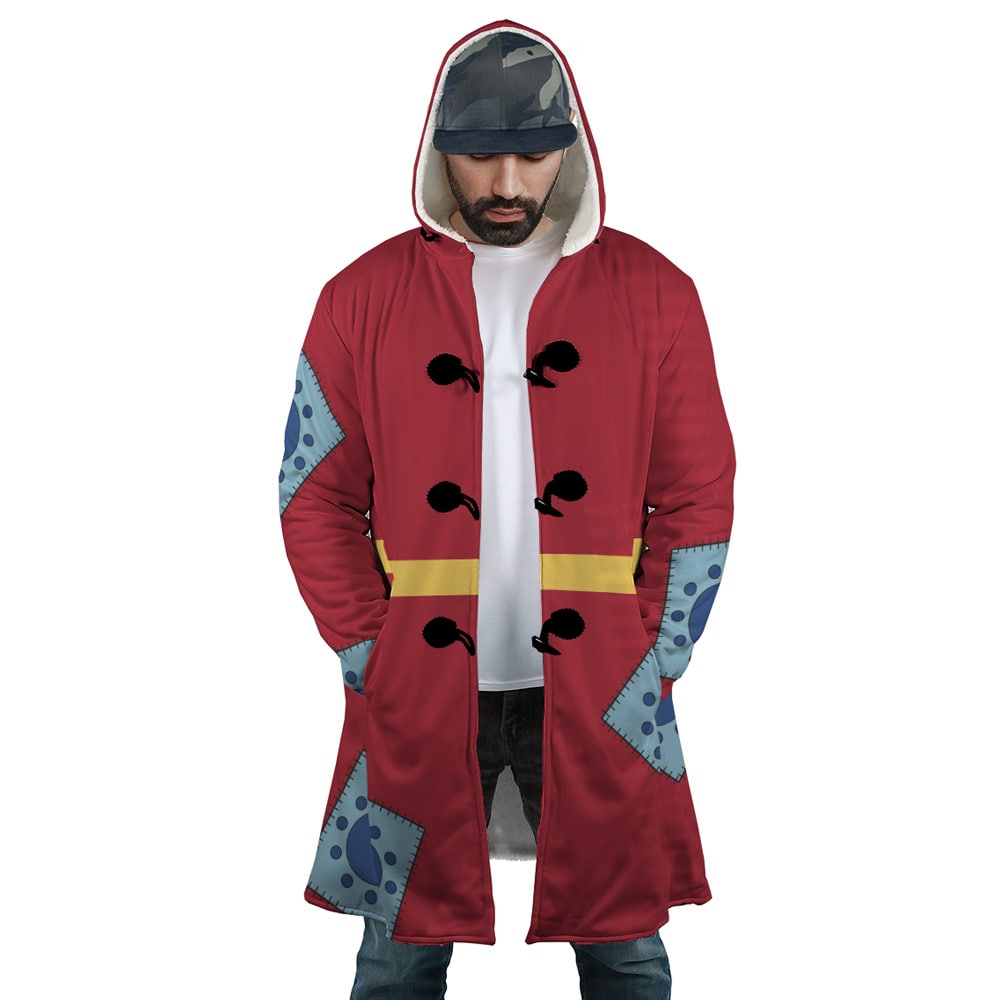 One Piece Luffy Wano Pattern Hooded Cloak Coat