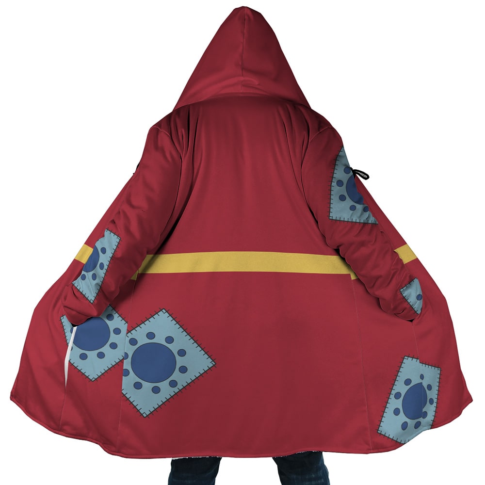 One Piece Luffy Wano Pattern Hooded Cloak Coat