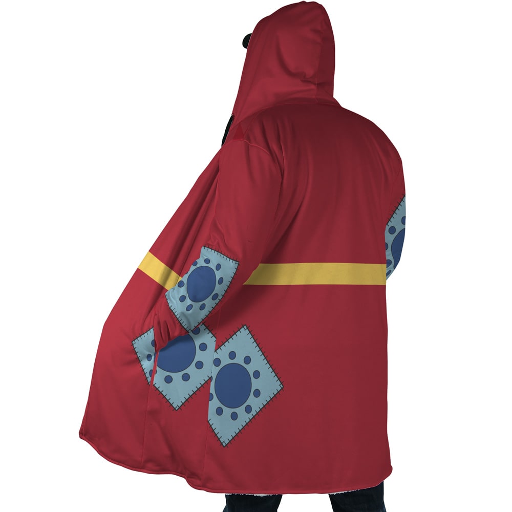 One Piece Luffy Wano Pattern Hooded Cloak Coat