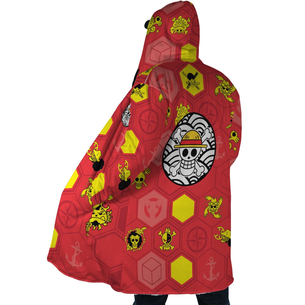 Straw Hat Pirates One Piece Jolly Roger Hooded Cloak Coat