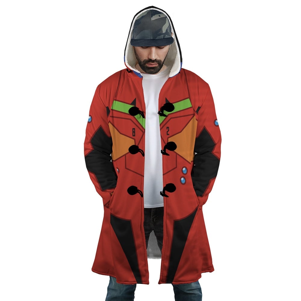 Neon Genesis Evangelion Asuka Unit 02 Hooded Cloak Coat