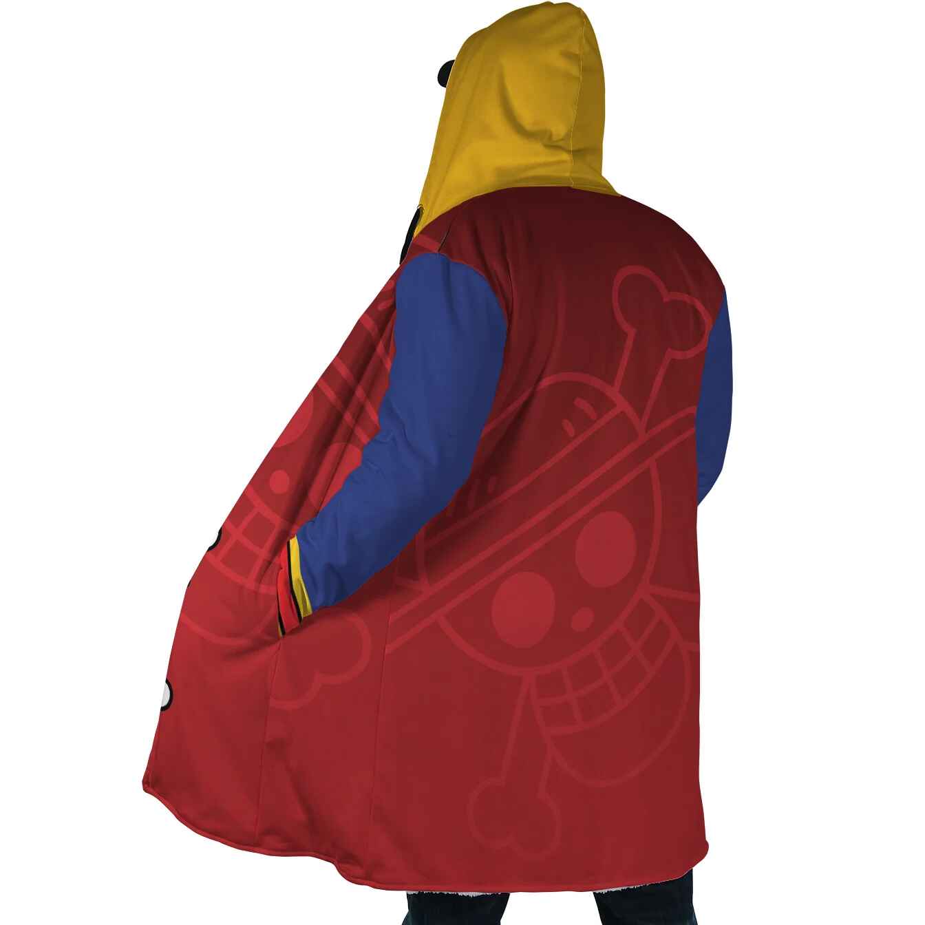Straw Hat pirate Jolly Roger Fusion One Piece Hooded Cloak Coat