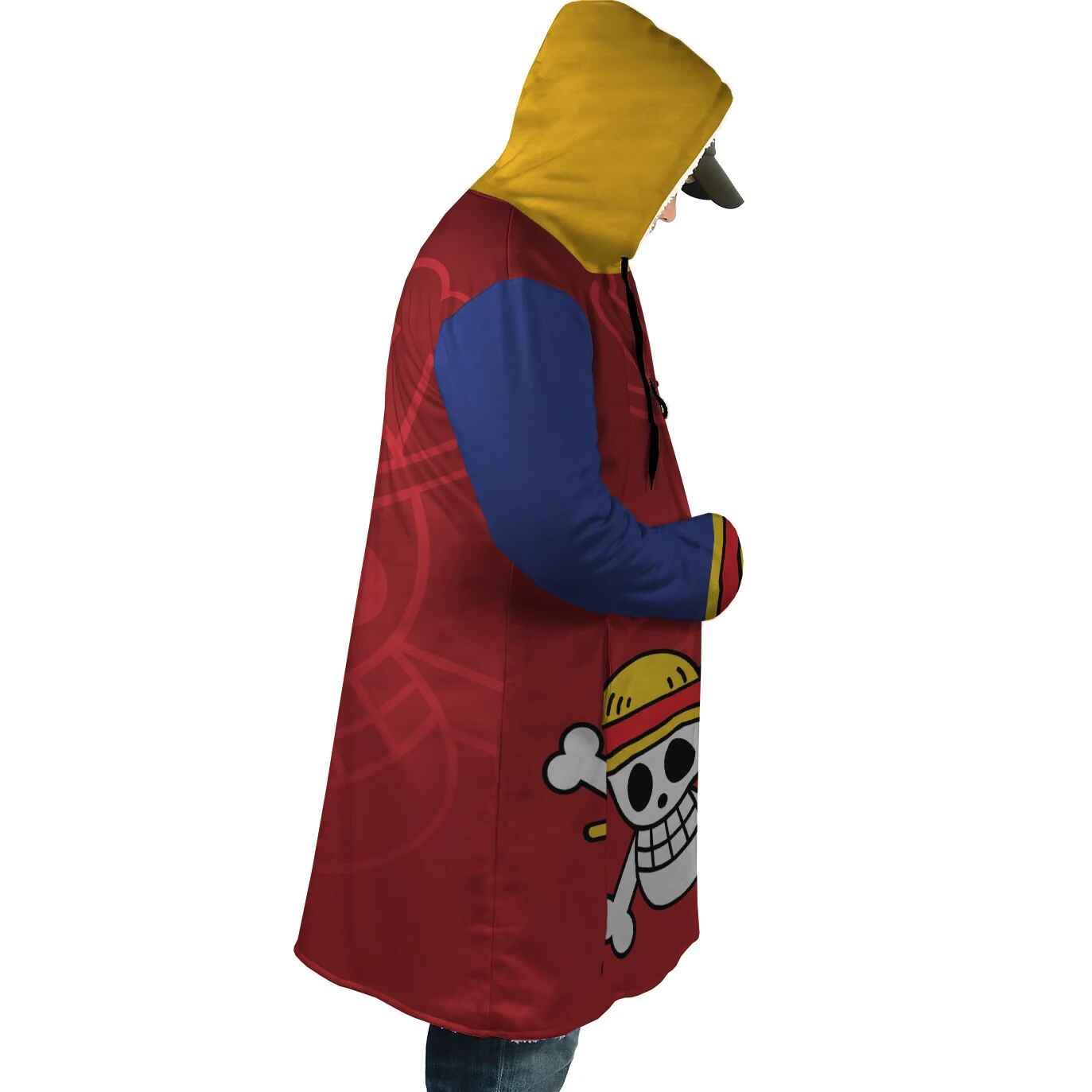 Straw Hat pirate Jolly Roger Fusion One Piece Hooded Cloak Coat
