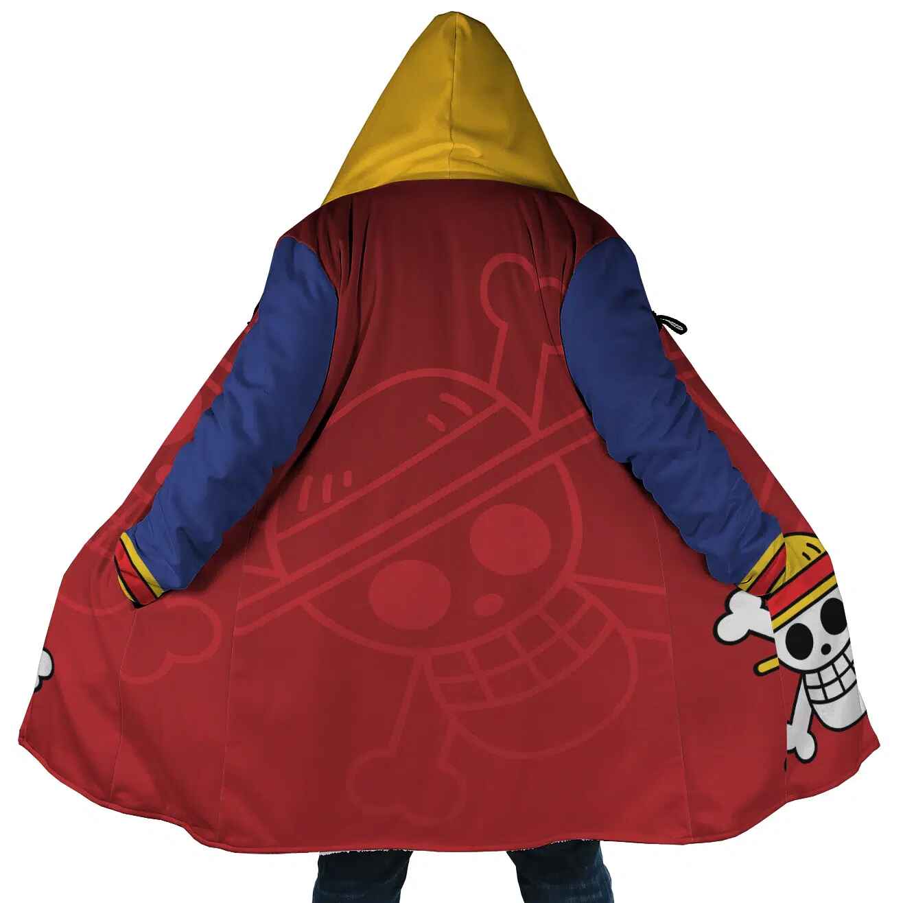 Straw Hat pirate Jolly Roger Fusion One Piece Hooded Cloak Coat