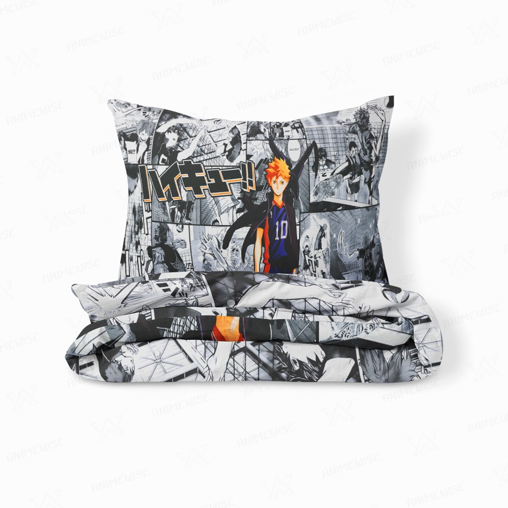 Shoyo Hinata Manga Art Embossed Vine Down Haikyuu Comforter Set