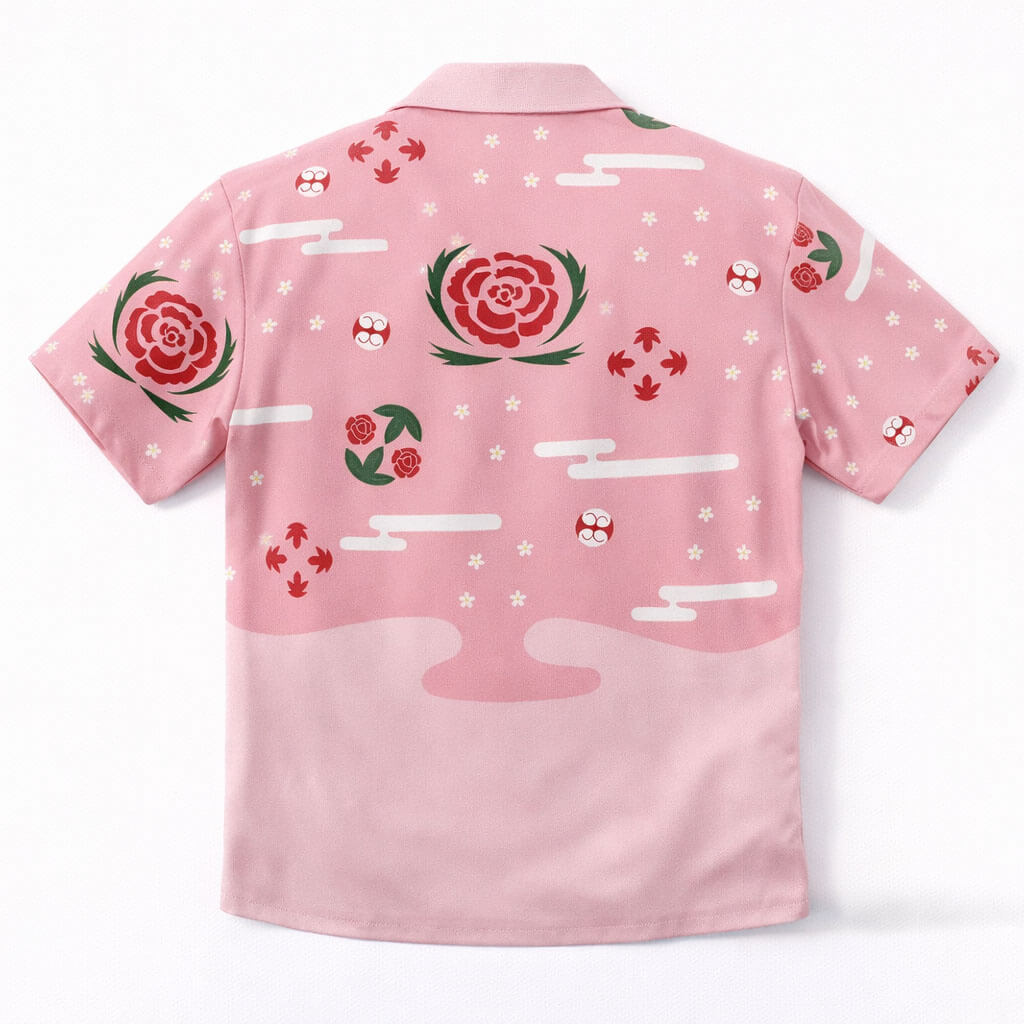 Shunsui Kyoraku Bleach Button-Down-Hemd