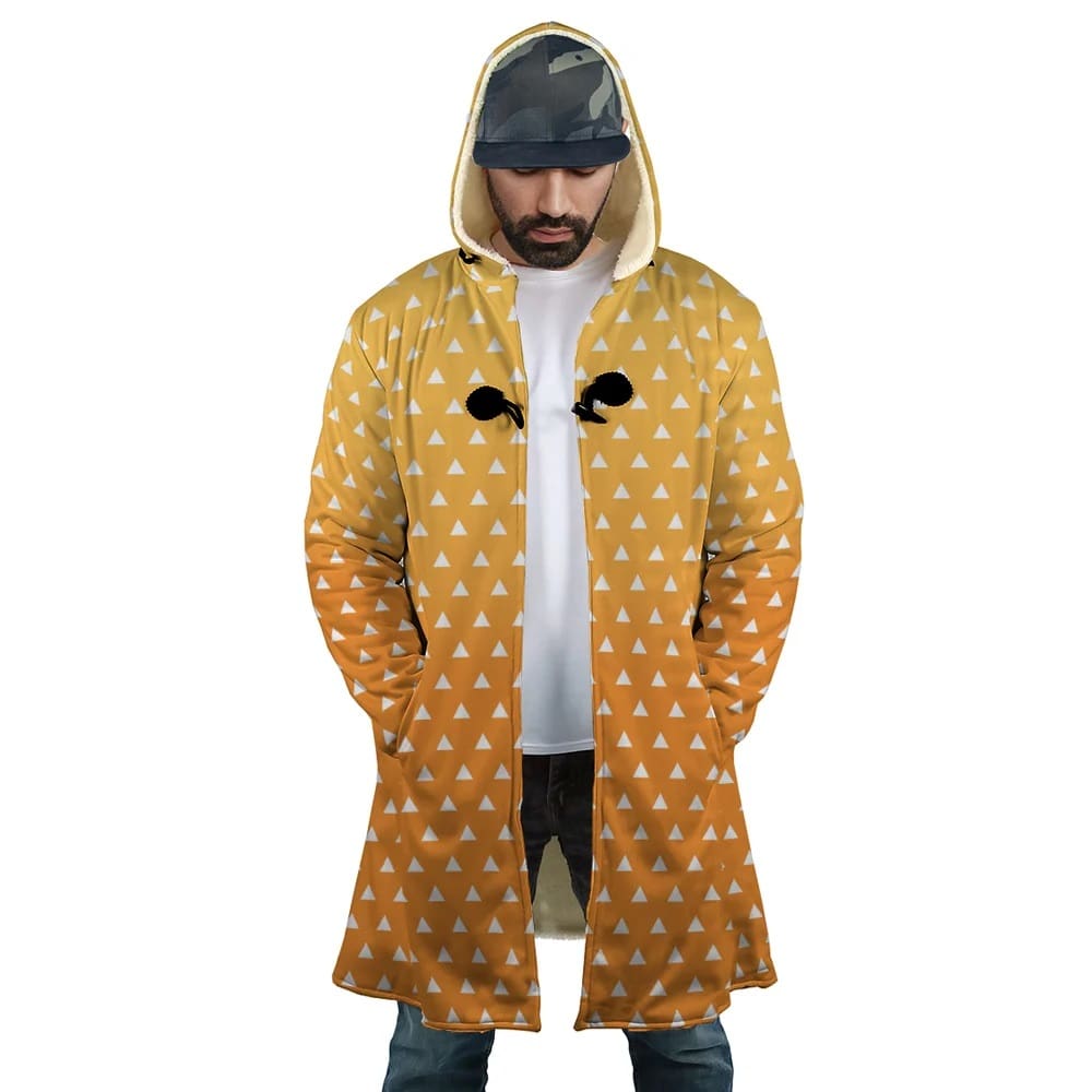 Zenitsu Agatsuma Demon Slayer Hooded Cloak Coat