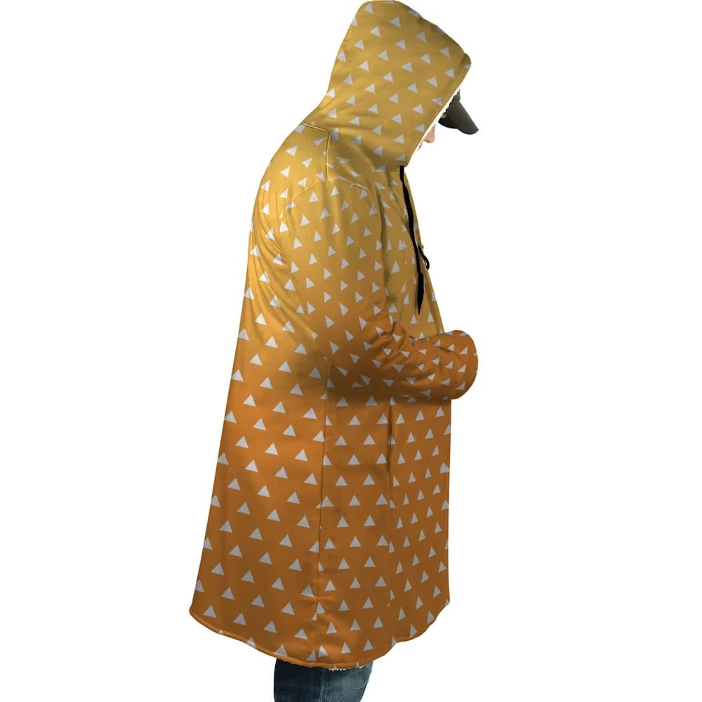 Zenitsu Agatsuma Demon Slayer Hooded Cloak Coat
