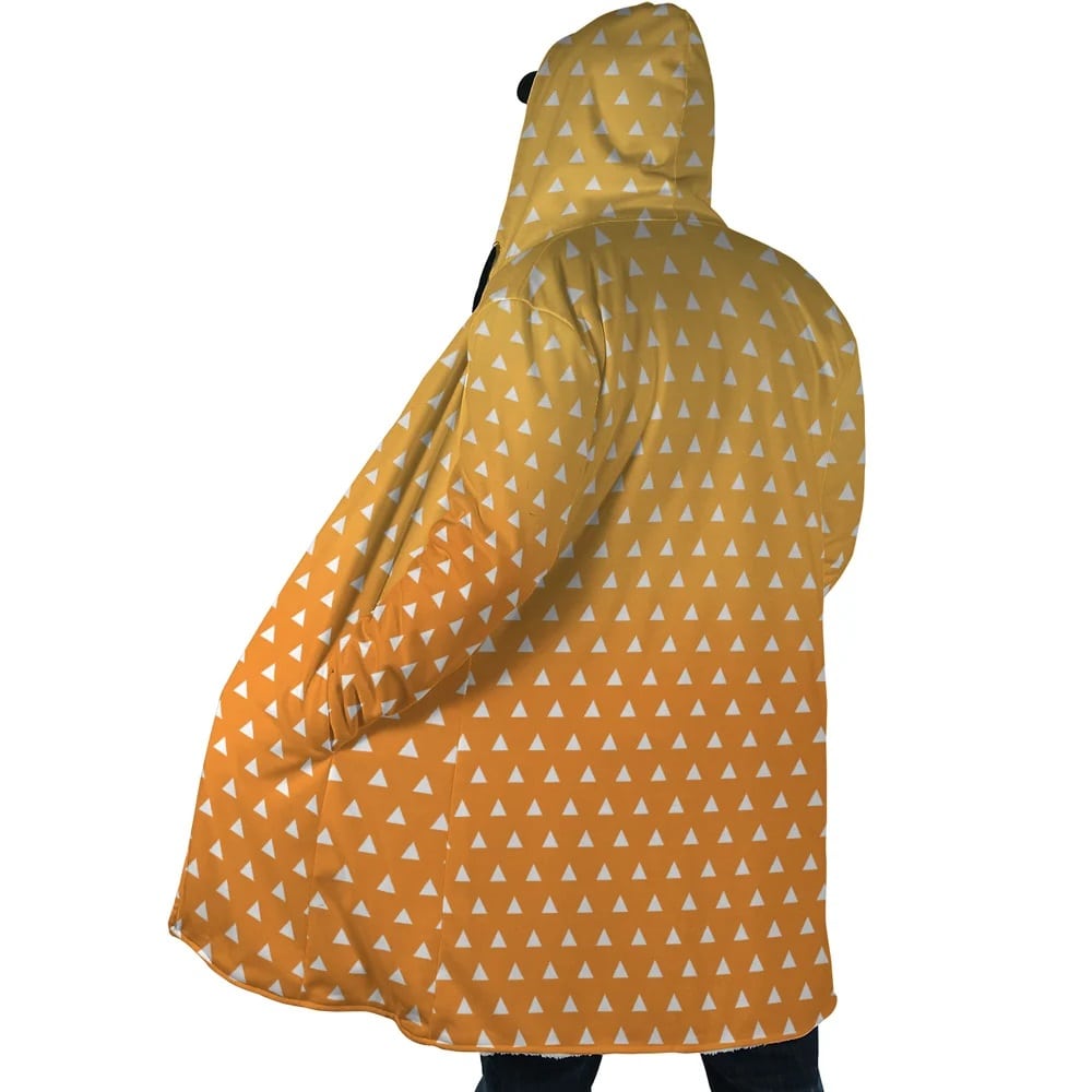 Zenitsu Agatsuma Demon Slayer Hooded Cloak Coat