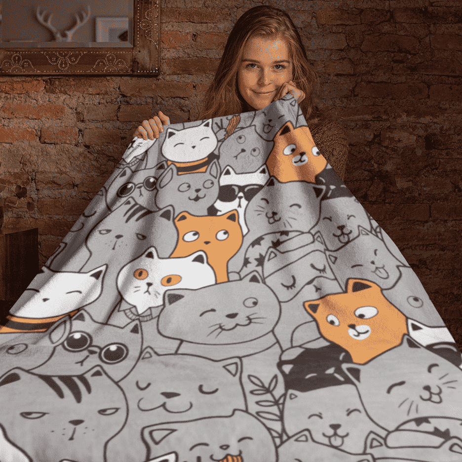 Happy Cats Unique Pattern Blanket