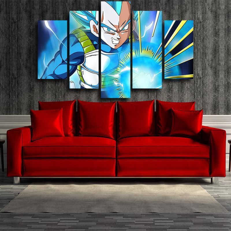 Prince Of Saiyan Vegeta SSJ Blue 3D Printed Anime Canvas - Anime Wise