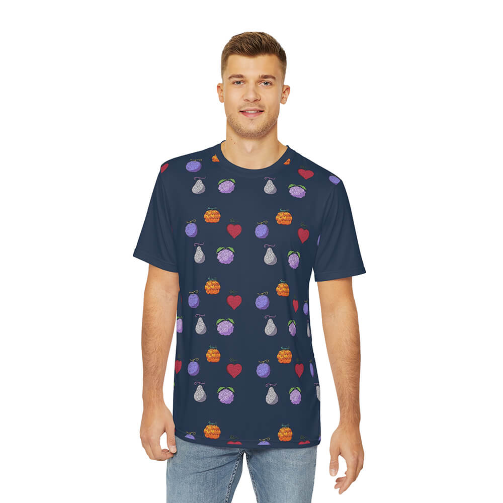 Devil Fruits All Over Brushed One Piece Pattern T-Shirt