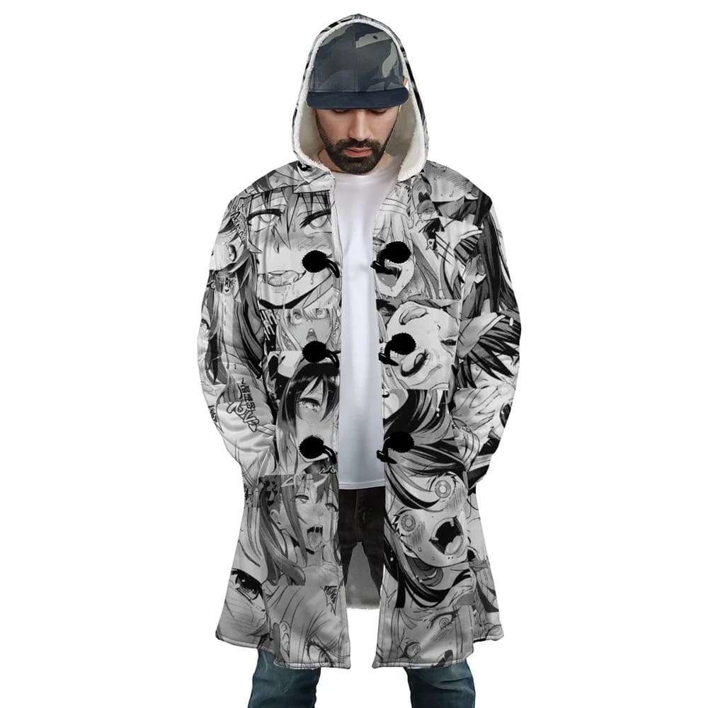 Ecchi Waifu Ahegao Hooded Cloak Coat