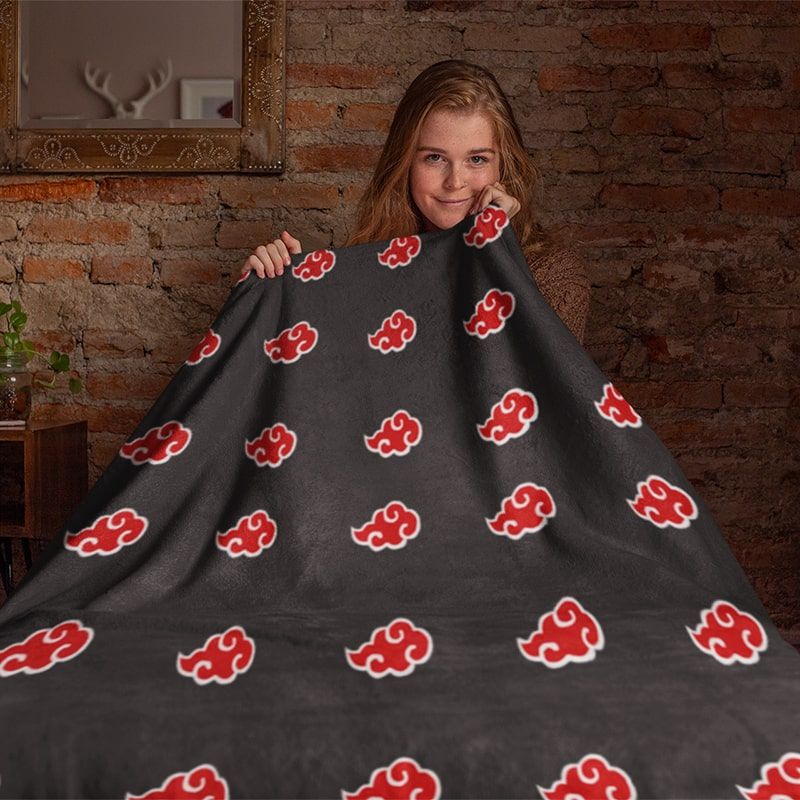 Akatsuki Classic Clouds Pattern Space Blend Naruto Blanket-Naruto-Blanket,Naruto,Naruto Blanket,Naruto Shippuden,Sharpa Fleece,Throw Blanket
