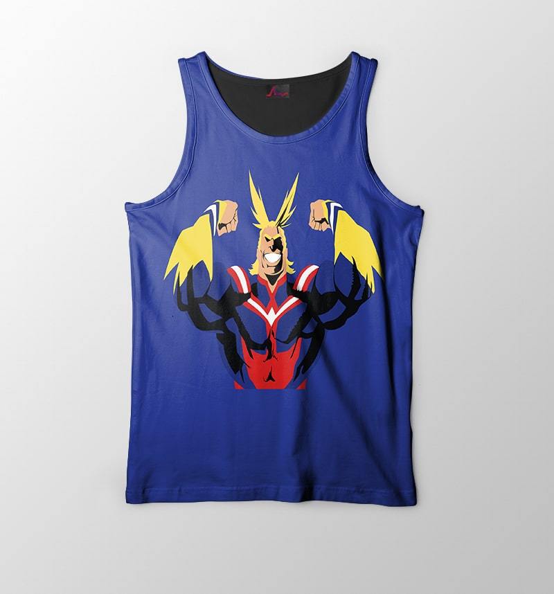 My Hero Academia All Might Classic Blue Power Up BNHA Tank Top