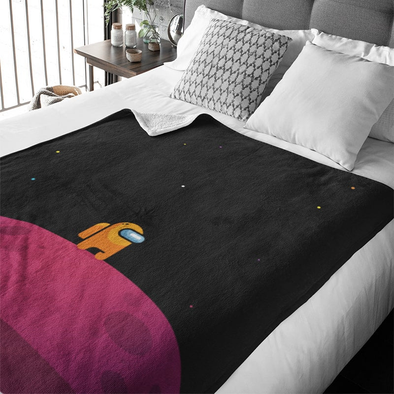 Among Us Alone In Space Plush Fleece Blanket