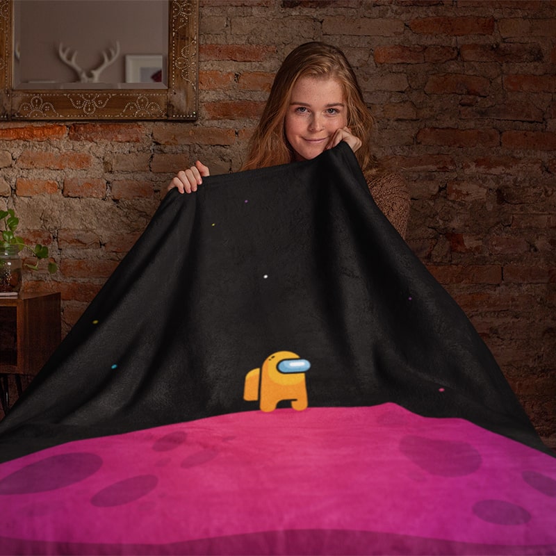 Among Us Alone In Space Plush Fleece Blanket