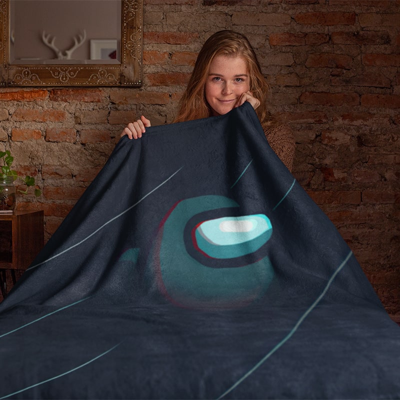 Among Us Liner Embossed Space Plush Fleece Blanket