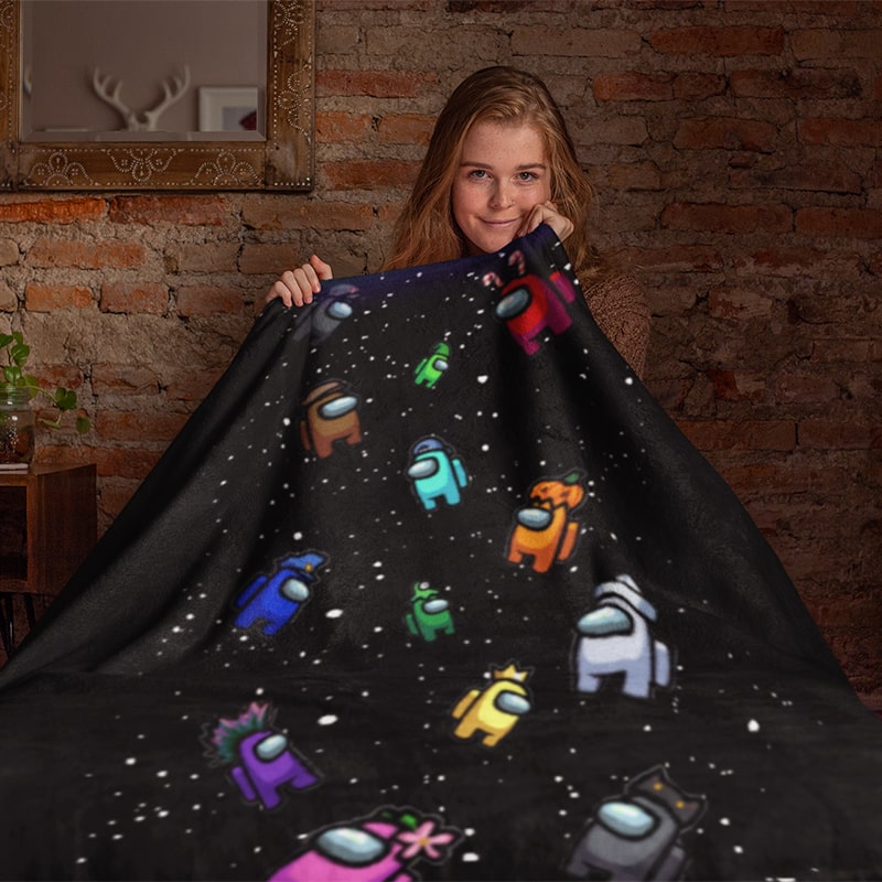 Among Us Space Ship Blend Plush Fleece Blanket