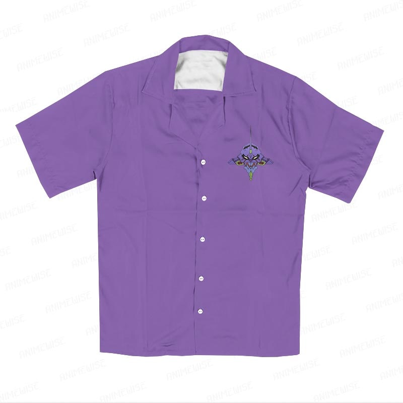 Evangelion Rei Skeleton Brushed Genesis Neon Button Up Short Sleeve Hawaiian Shirt