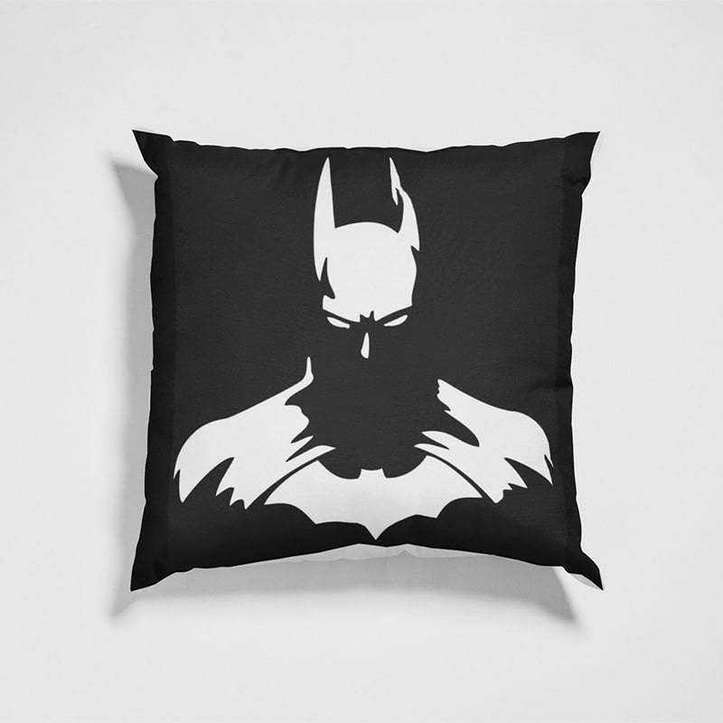 Batman Dark Night Sketch Embossed Comic Throw Pillow